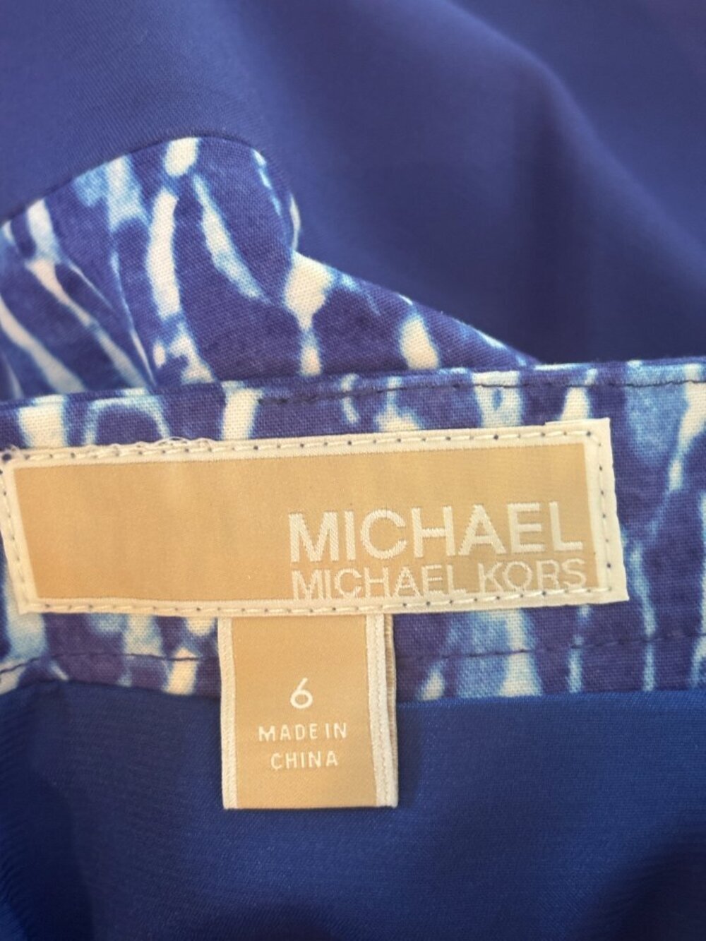 Michael Michael Kors Abstract Print Mini Skirt | Blue | Size 6 | New with Tags - Picture 4 of 7